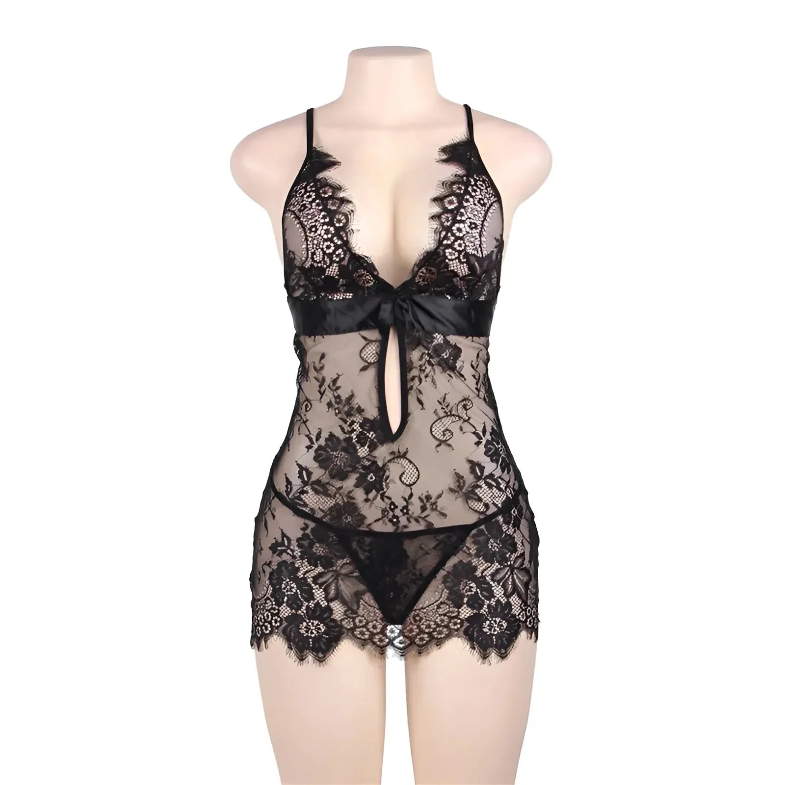 Black Delicate Lace Nightdress