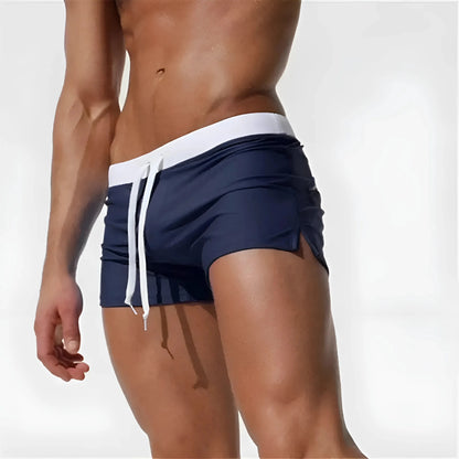 Navy Short Swim Shorts with Pocket