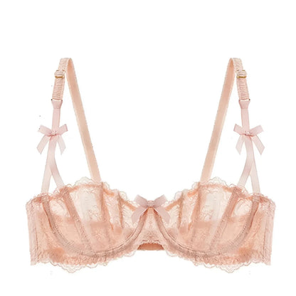 Pink Lace Bardot Bra