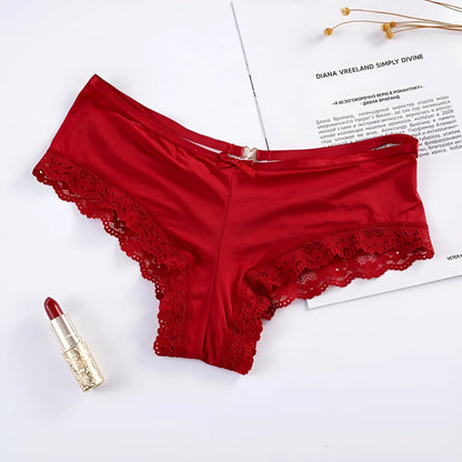Red Lace Briefs with Straps